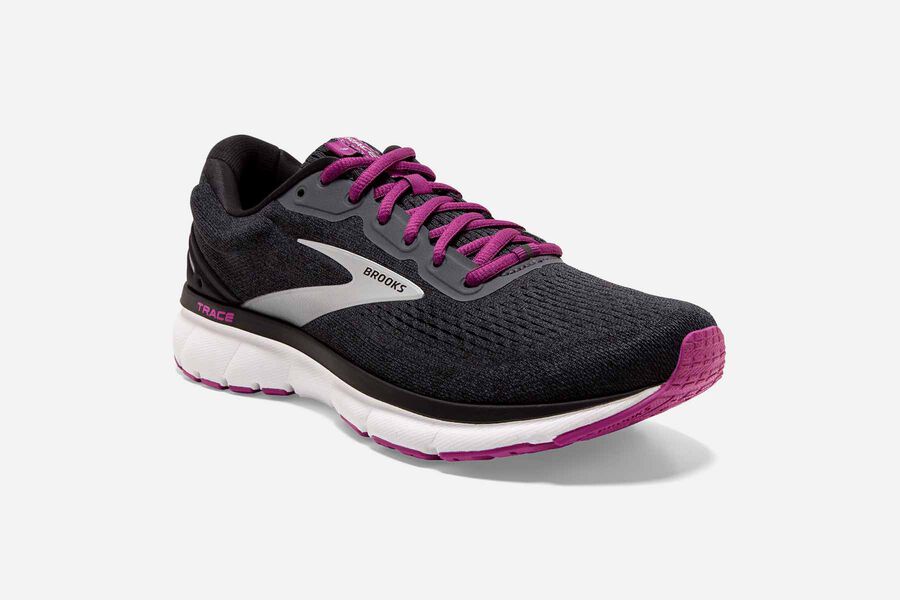 Brooks Trace Road Running Shoes Womens - Black/Purple - OHLFE-5679